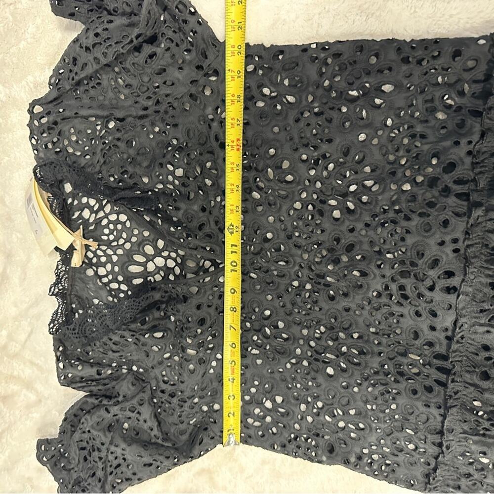 NWT DX Collection Black Eyelet Lace Maxi Dress Size S Beach Resort Cover Up - Picture 10 of 12